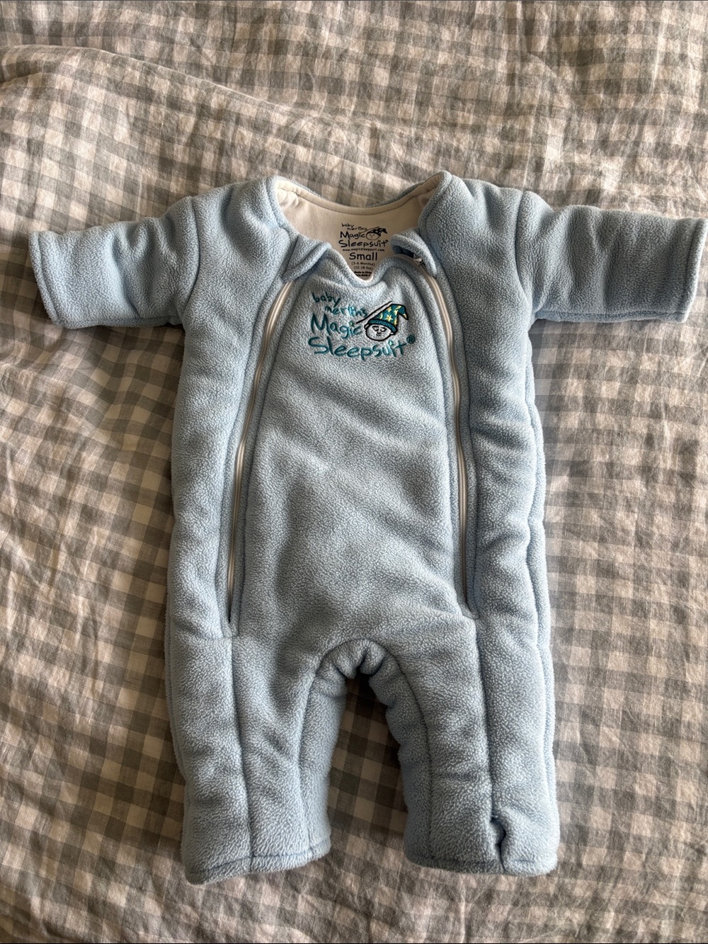 Light Blue Fleece Magic Merlin Sleepsuit Size Small 3-6month